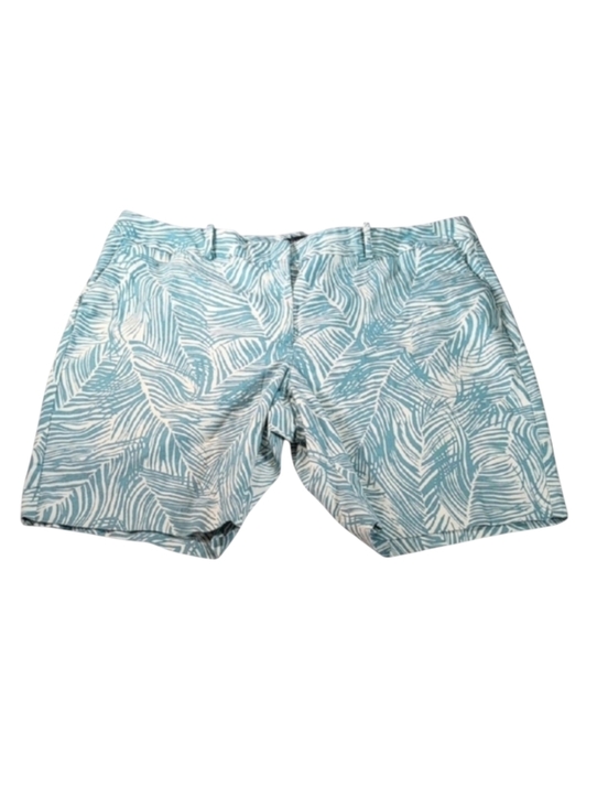 Talbots Pants - Talbots Turquoise Leafy Print Bermuda Shorts Size 22 Petite